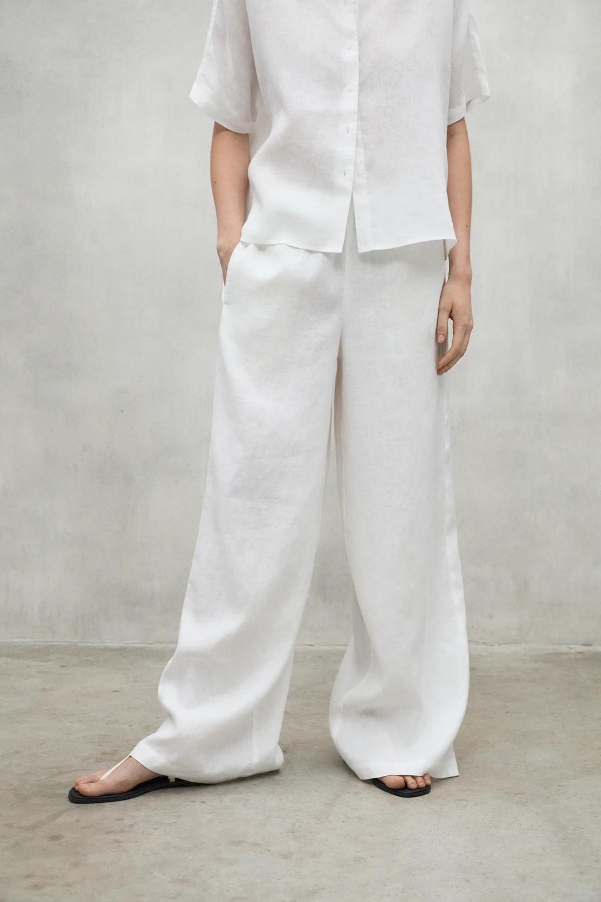 Pantalons Ecoalf Modèle Mossialf Pants Woman Couleur Blanc 5/5