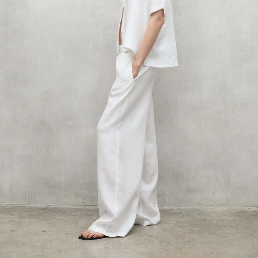 Pantalons Ecoalf Modèle Mossialf Pants Woman Couleur Blanc 2/5