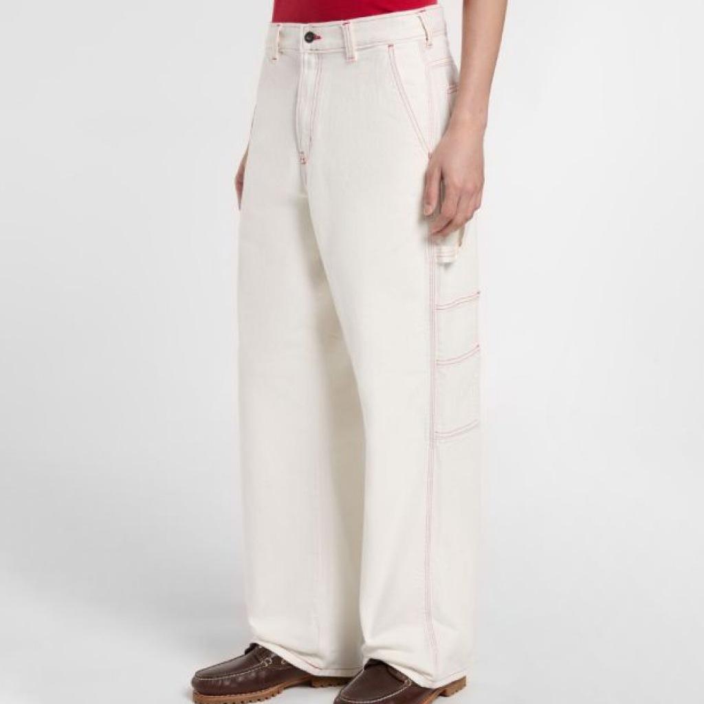 Pantaloni Dickies Modello Loose Denim Painter Colore Bianco 2/5