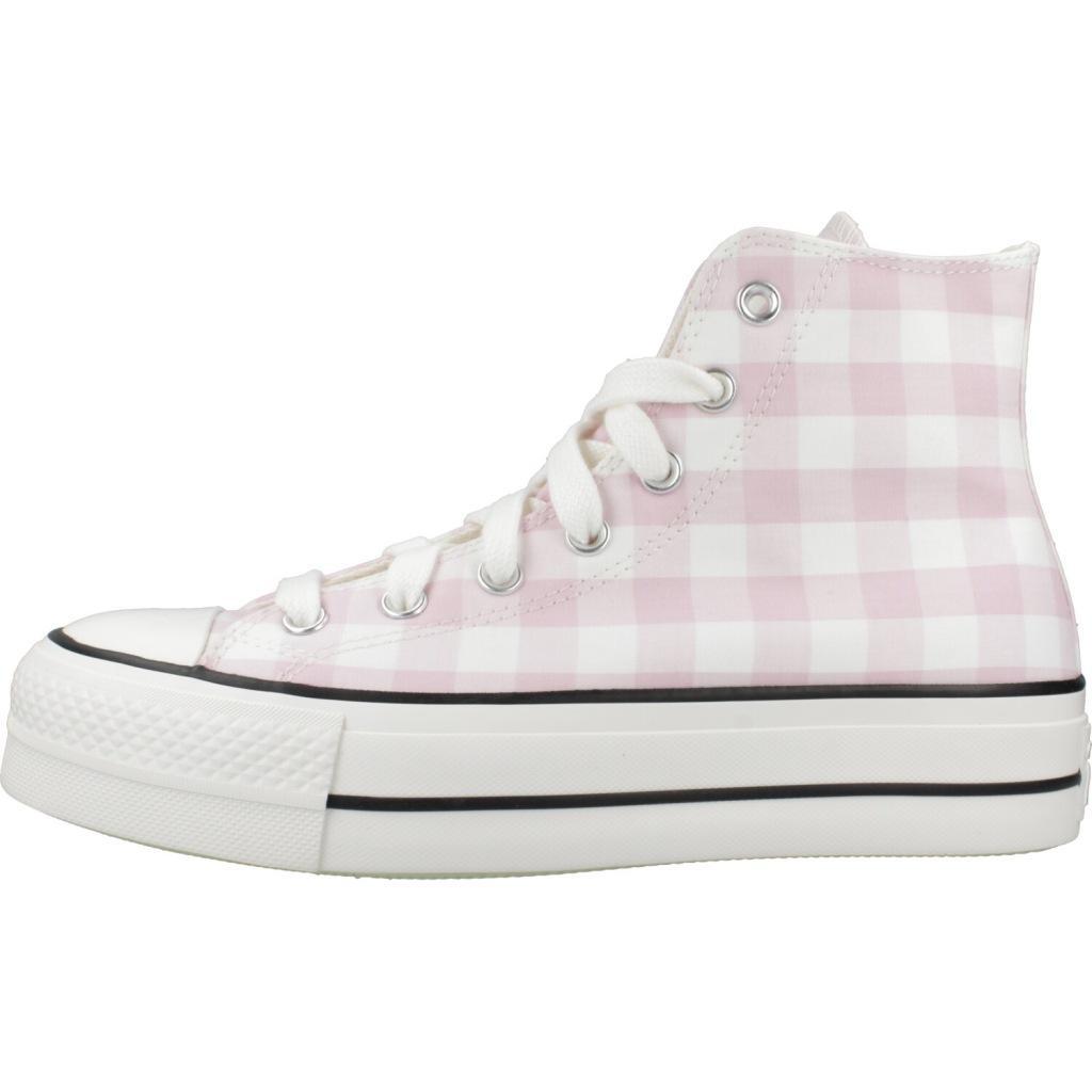 Baskets Converse Modèle Chuck Taylor All Star Platform Gingham Couleur Rose 2/5
