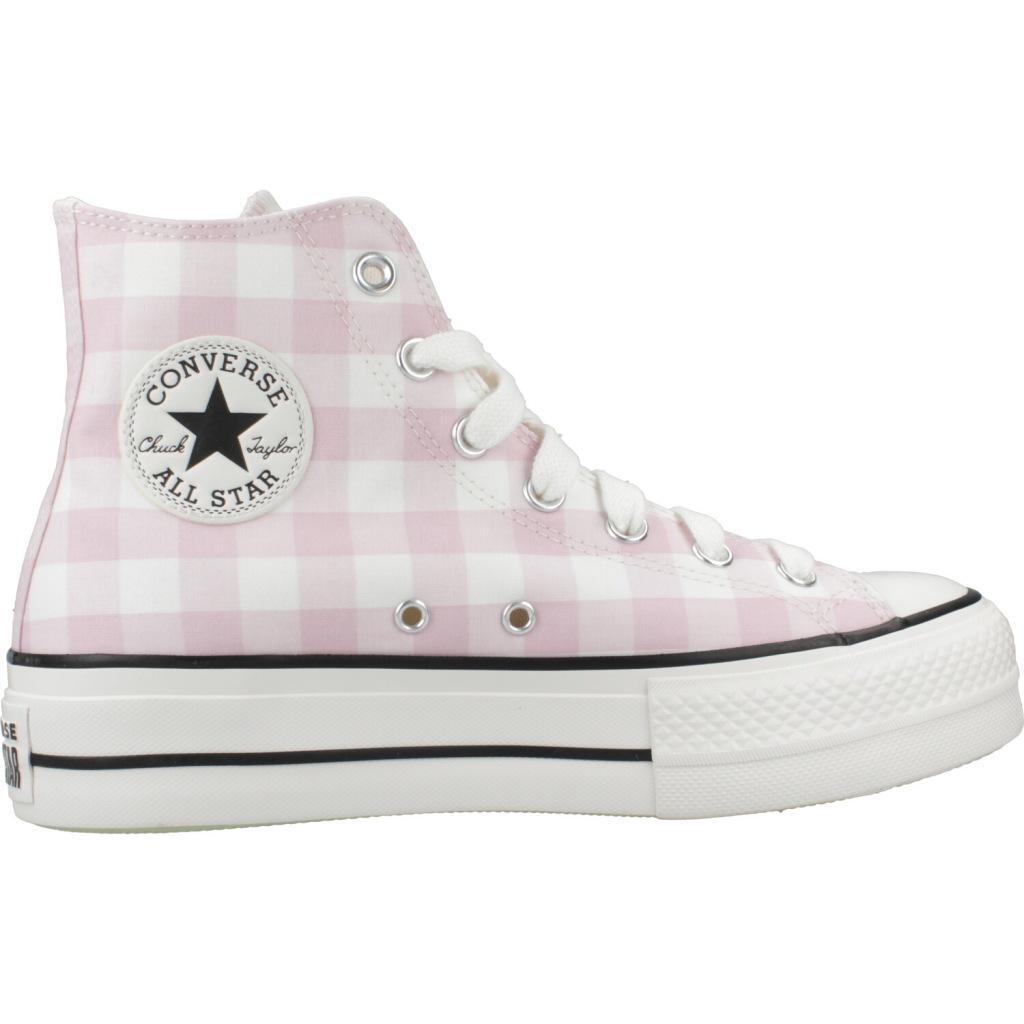 Baskets Converse Modèle Chuck Taylor All Star Platform Gingham Couleur Rose 4/5