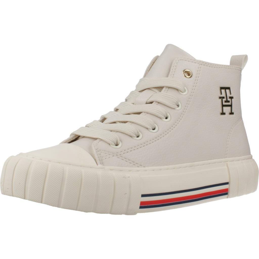 TOMMY HILFIGER Bottes Tommy Hilfiger Modello High Top Lace-up Sneaker Colore Bianco