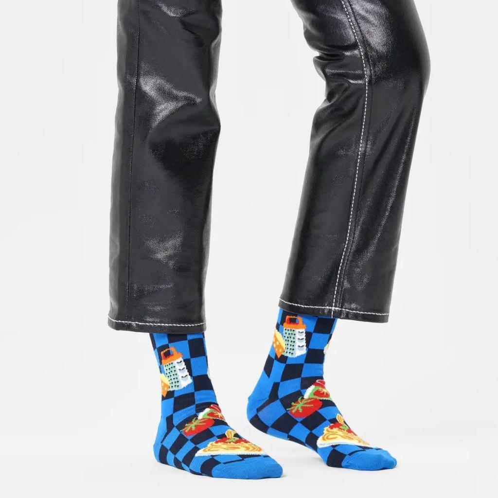 Meias Happy Socks Modelo Dinner Sock Cor Azul 3/5