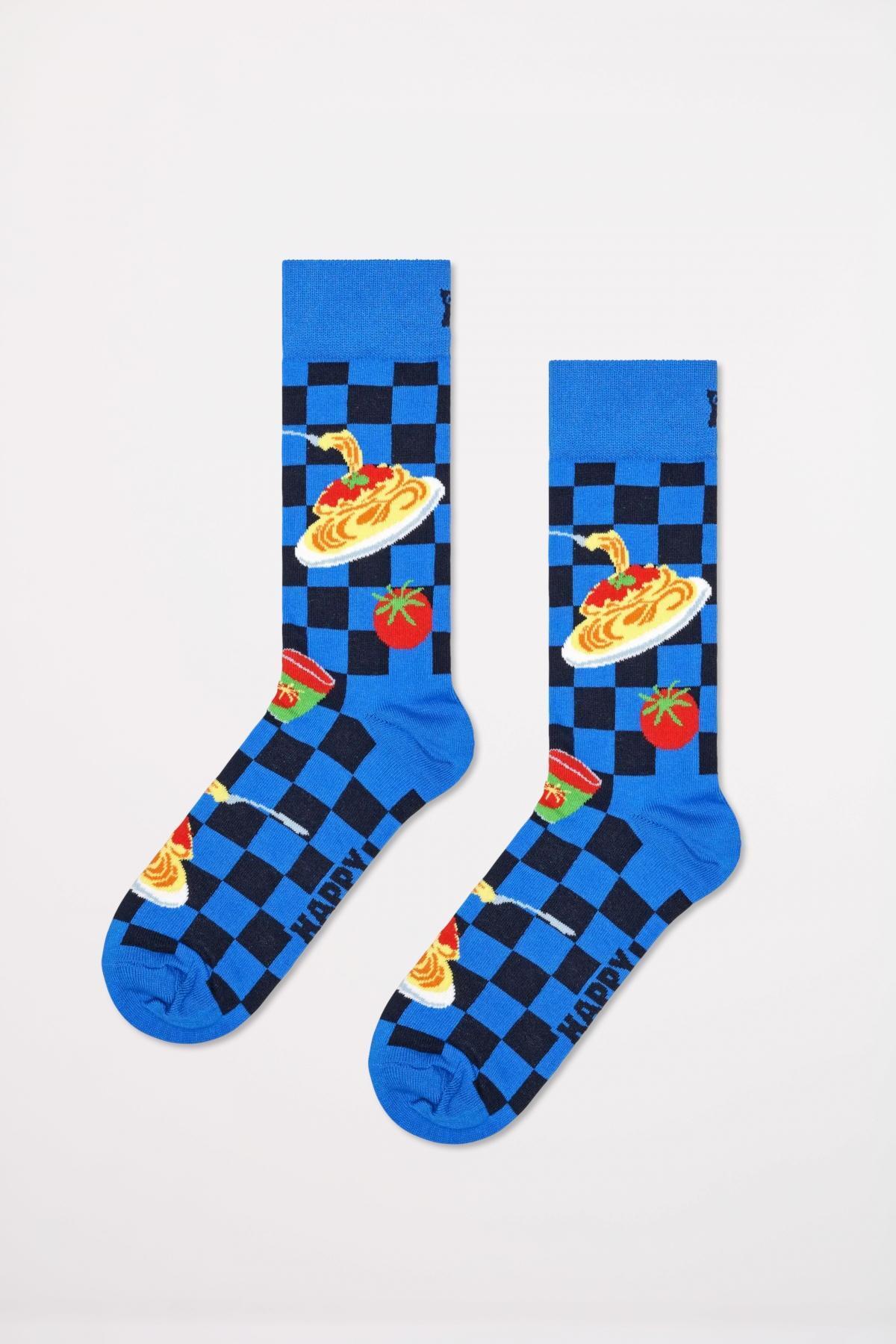 Meias Happy Socks Modelo Dinner Sock Cor Azul 4/5