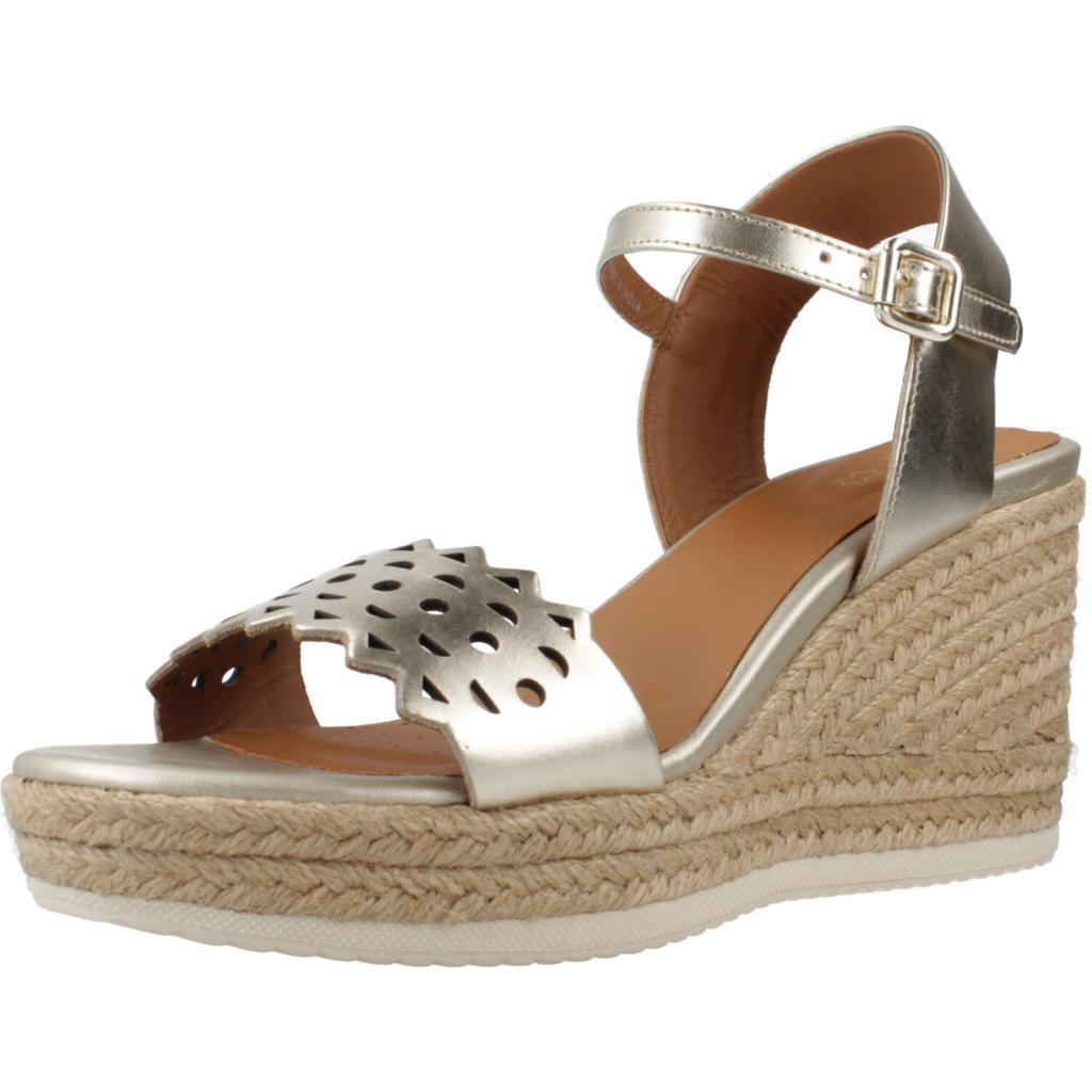 Geox Dames D Ponza espadrille Wedge sandaal, nude, 41 EU, nude, 41 EU