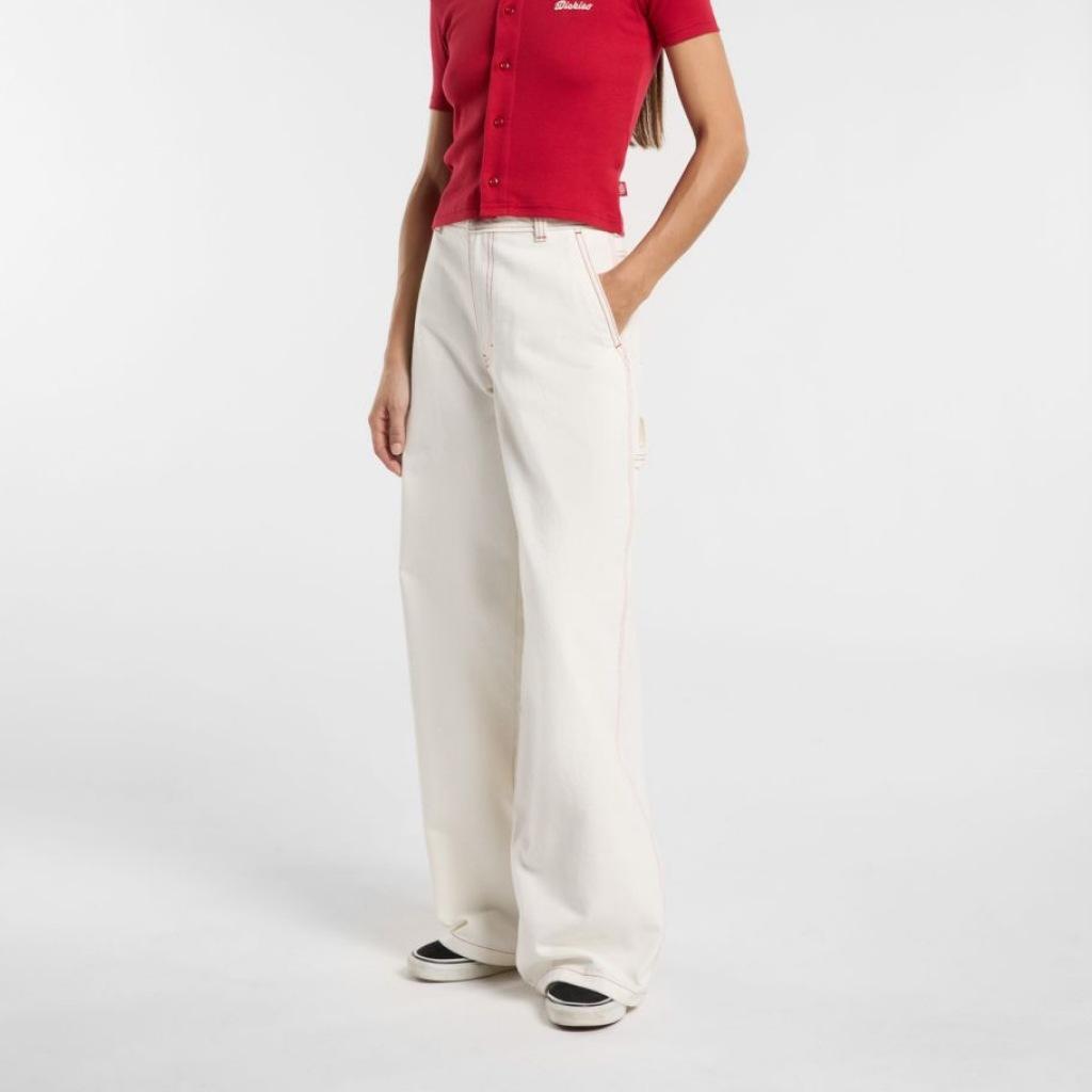 Broek Dickies Model Denim Carpenter Pant Kleur Wit 3/5