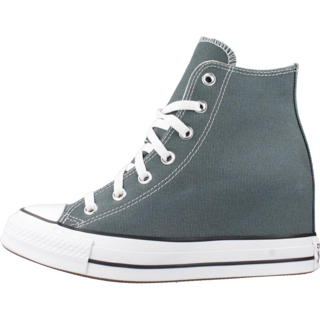Scarpe Da Ginnastica Converse Modello Chuck Taylor All Star Wedge Colore Grigio 2/5