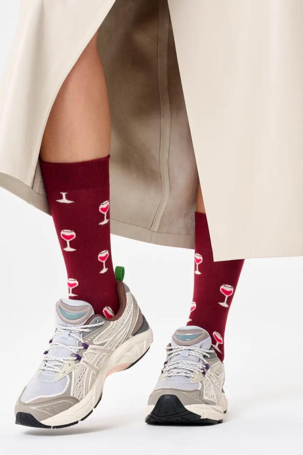 Sokken Happy Socks Model Glass Of Wine Sock Kleur Bordeuax 4/4