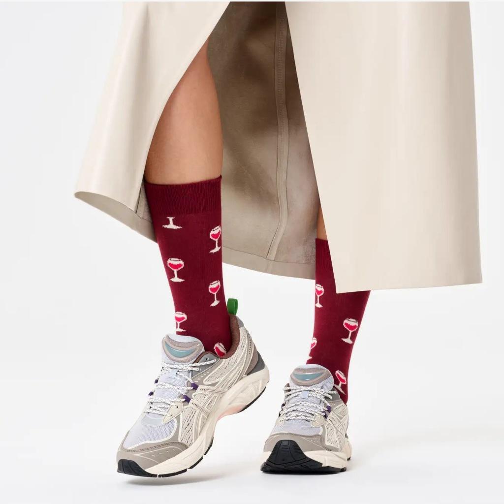 Sokken Happy Socks Model Glass Of Wine Sock Kleur Bordeuax 2/4