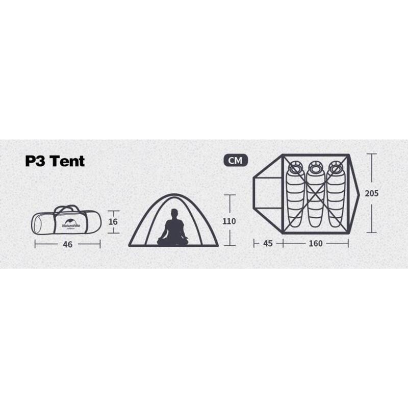 NATUREHIKE Namiot P-SERIES 3 os.-Zielony