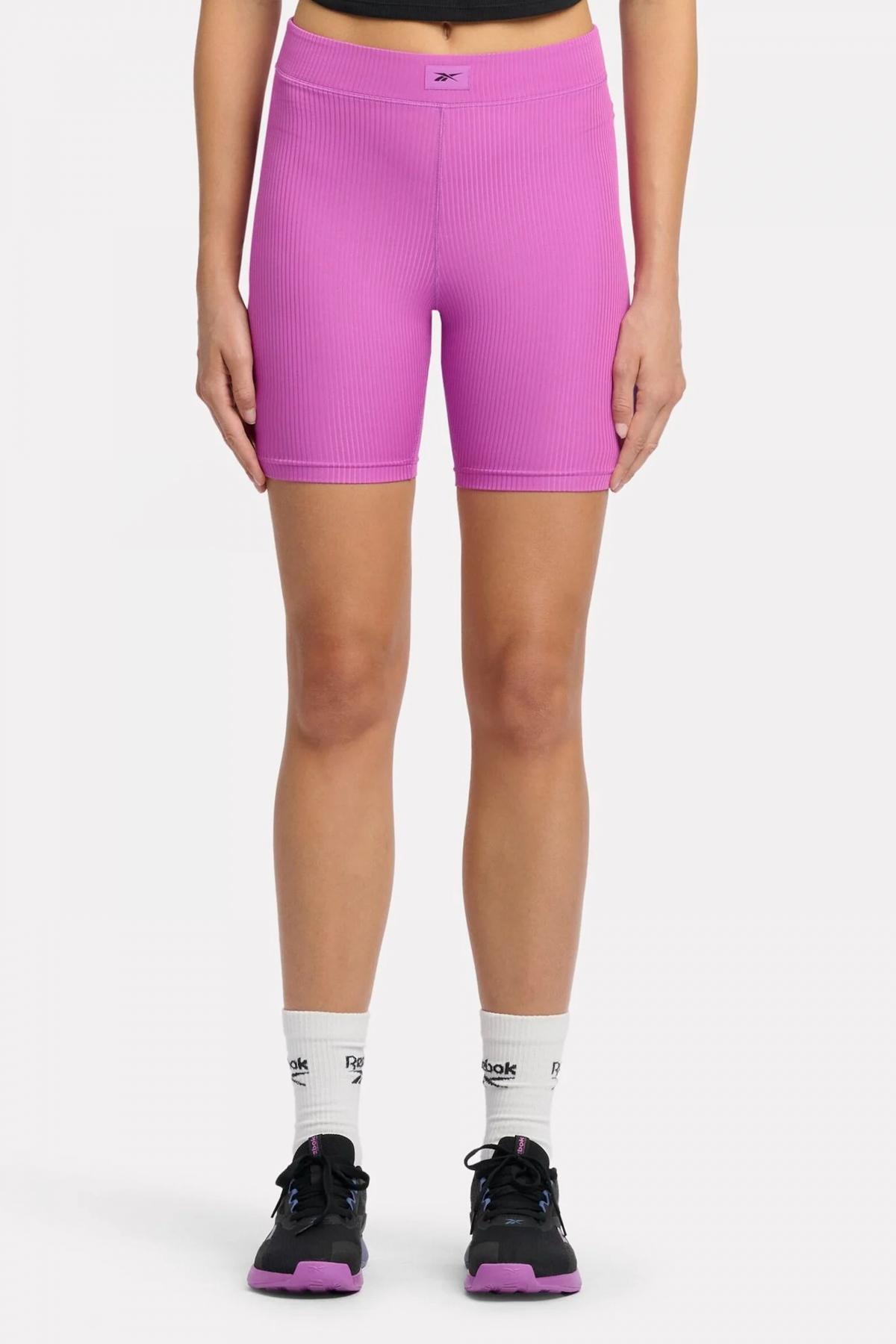 Broek Reebok Model Rib Bike Short Kleur Violet 5/5