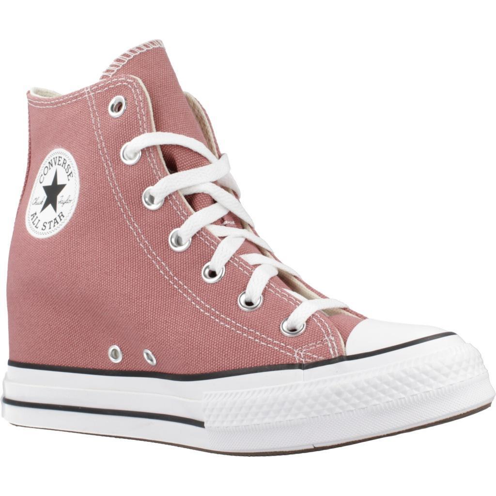 Baskets Converse Modèle Chuck Taylor All Star Wedge Couleur Rouge 5/5
