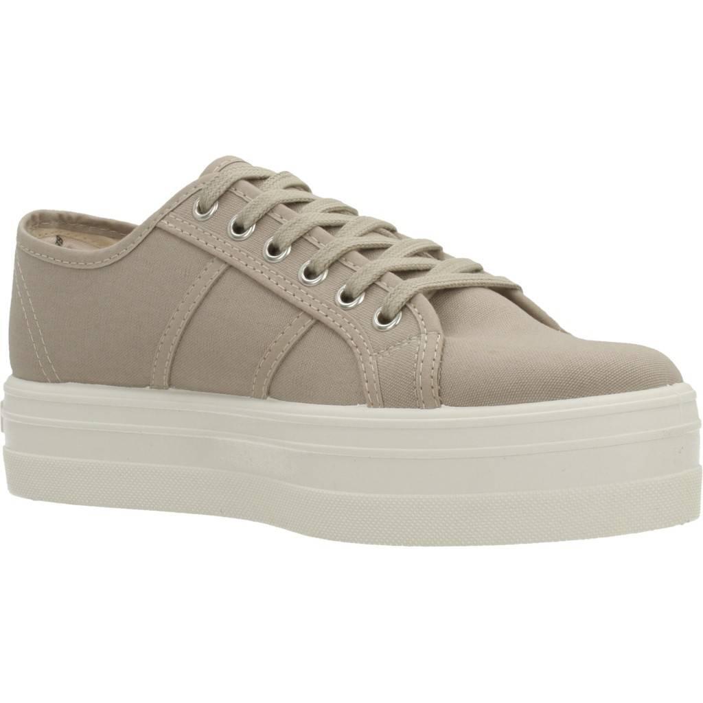Barcelona Womens Lace Up Platform Canvas Trainers 5/6
