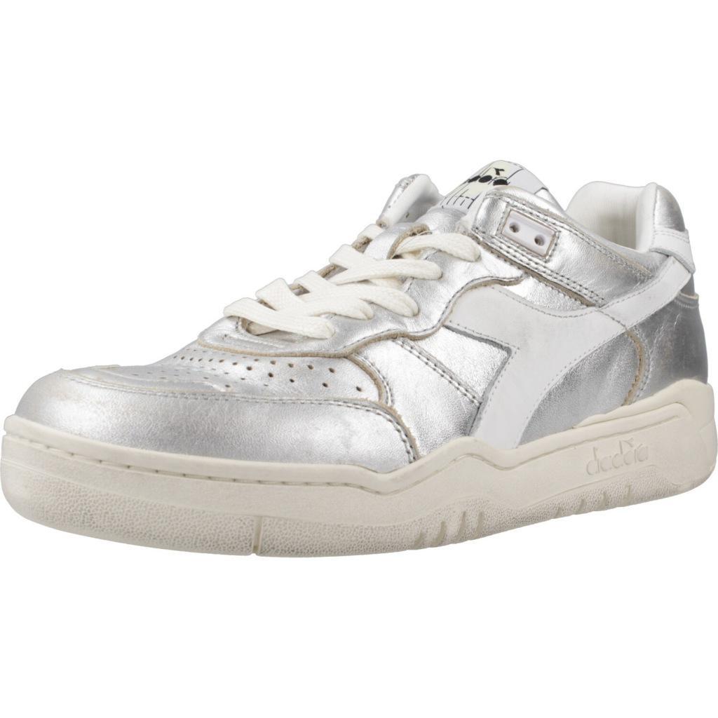 Ténis diadora heritage modelo metal wn cor silver