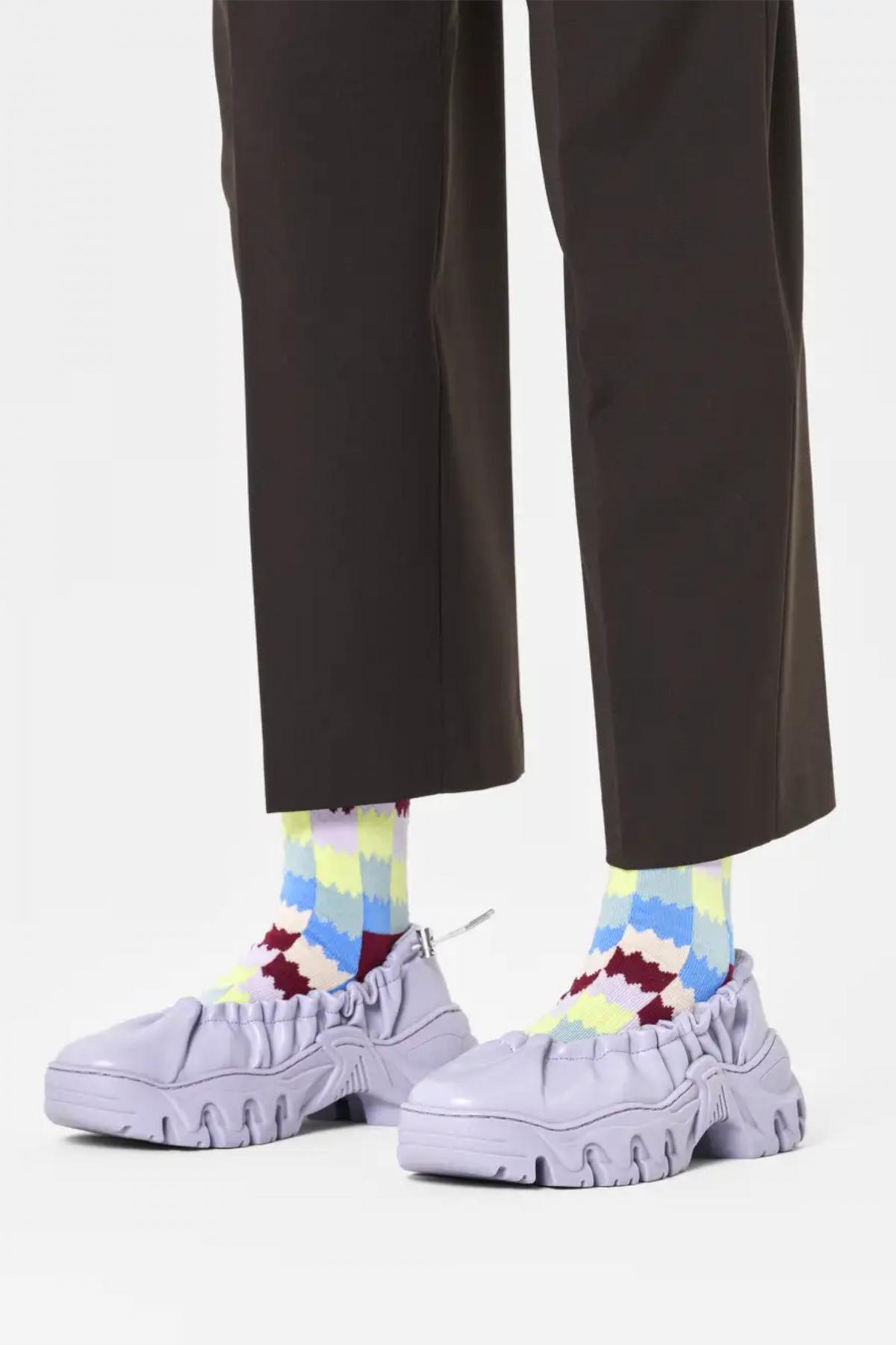 Sokken Happy Socks Model Dizzy Check Sock Kleur Blauw 4/4