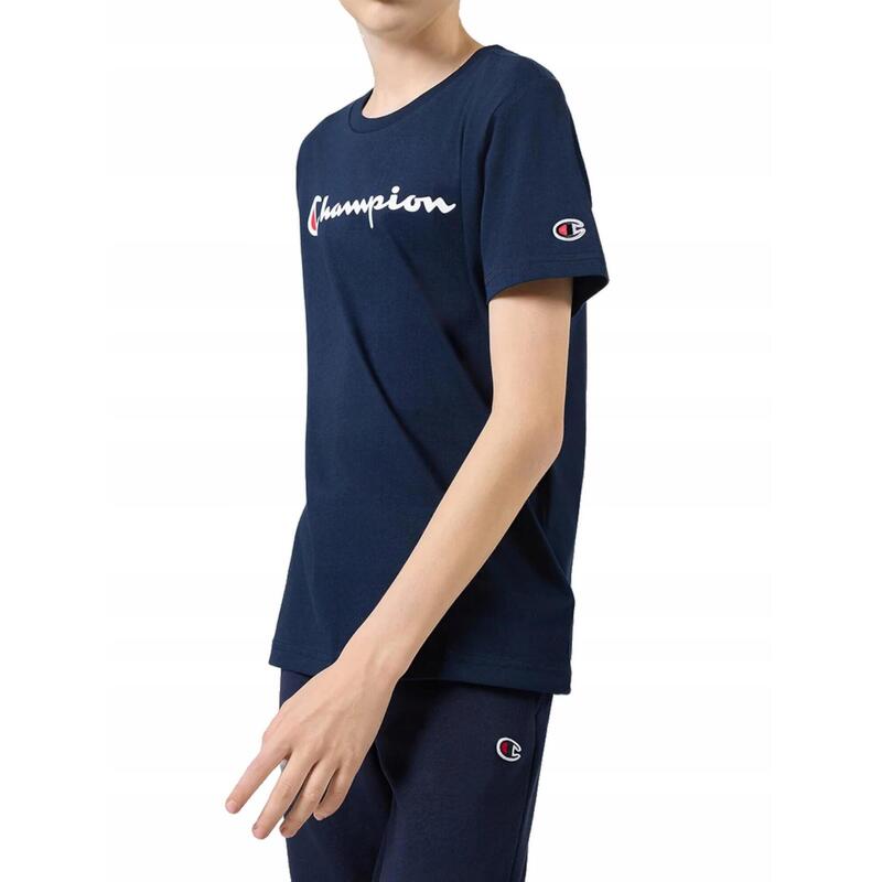 KOSZULKA dziecięca CHAMPION 306879-BS501 granatowa sportowa bawełniana XL