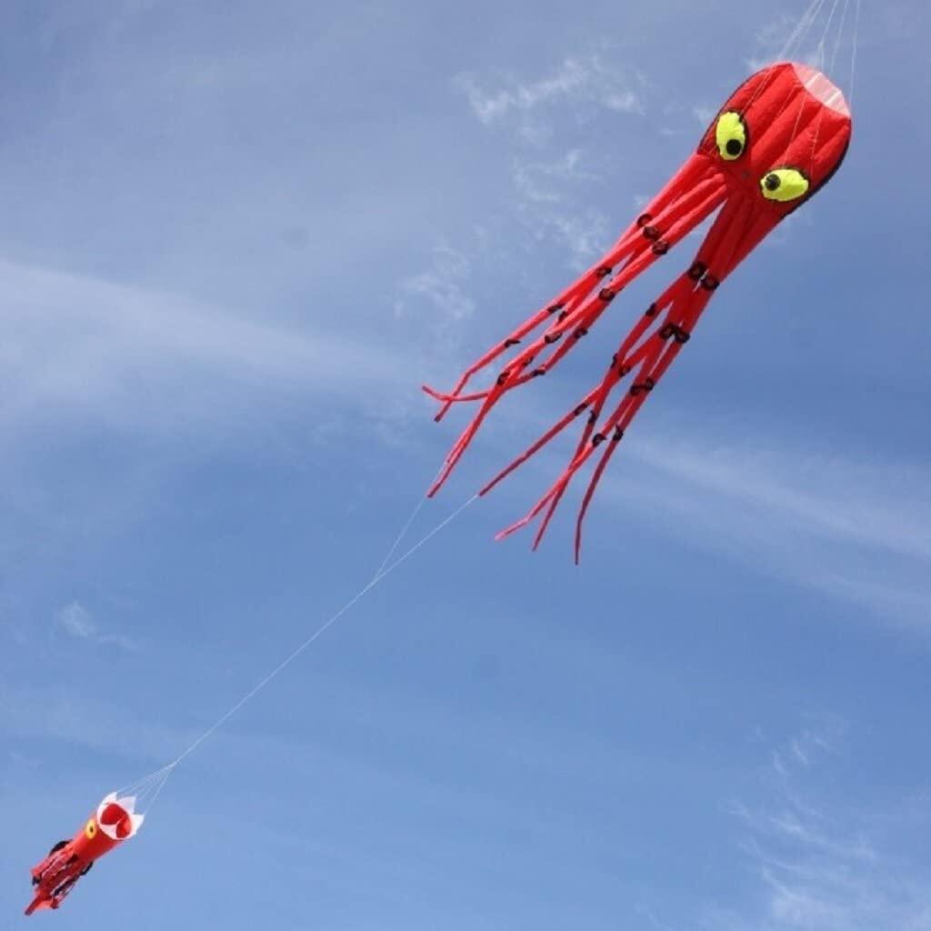 Cometa infantil Wolkensturmer Otto el Pulpo 160530 Roja 50 x 250 cm 6/6