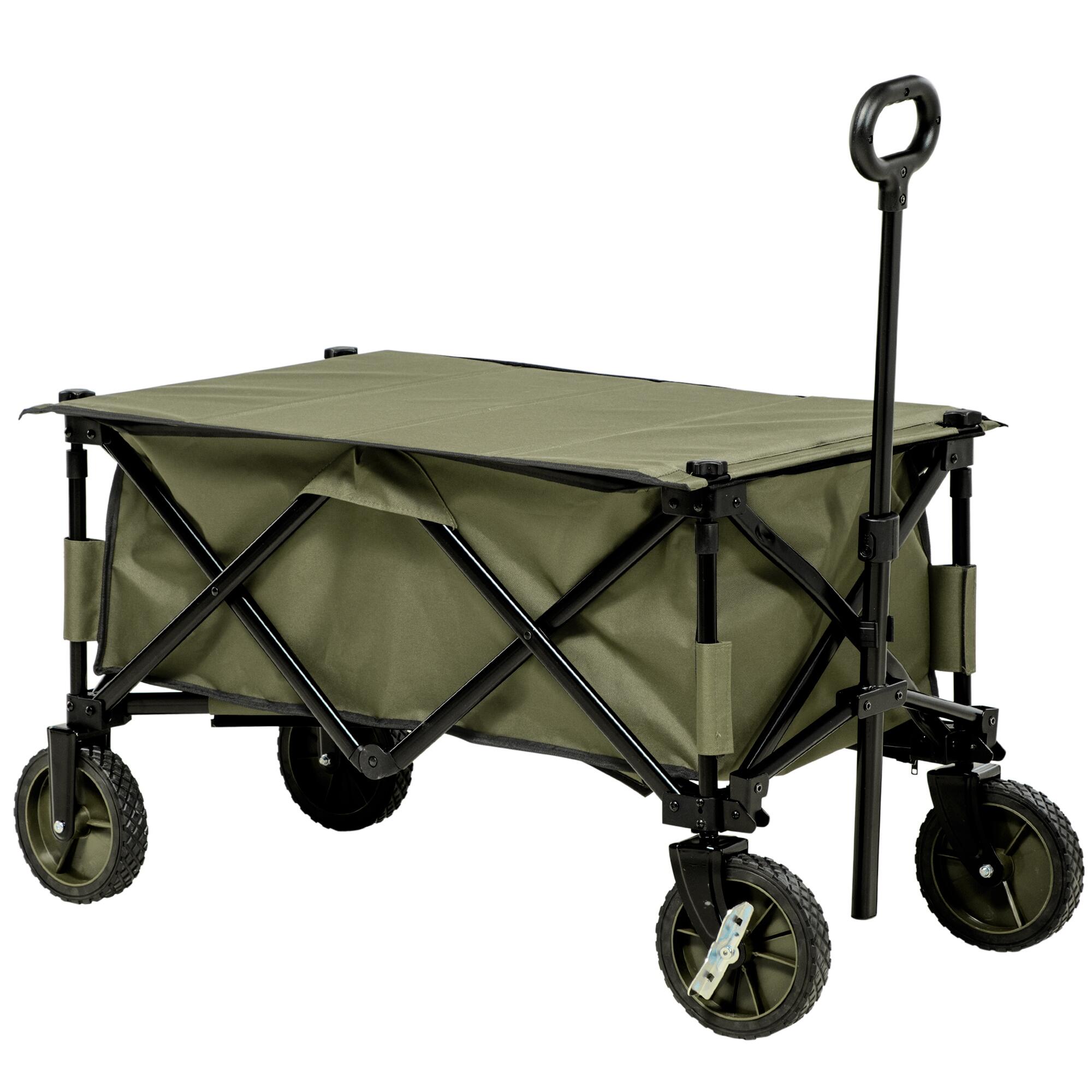 OUTSUNNY Carrinho dobrável 108x55x93cm verde escuro Outsunny