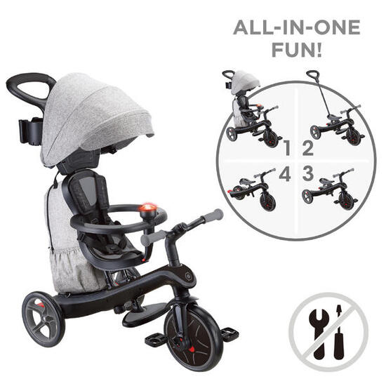 Tricycle évolutif EXPLORER 4 en 1 DELUXE PLAY - Gris
