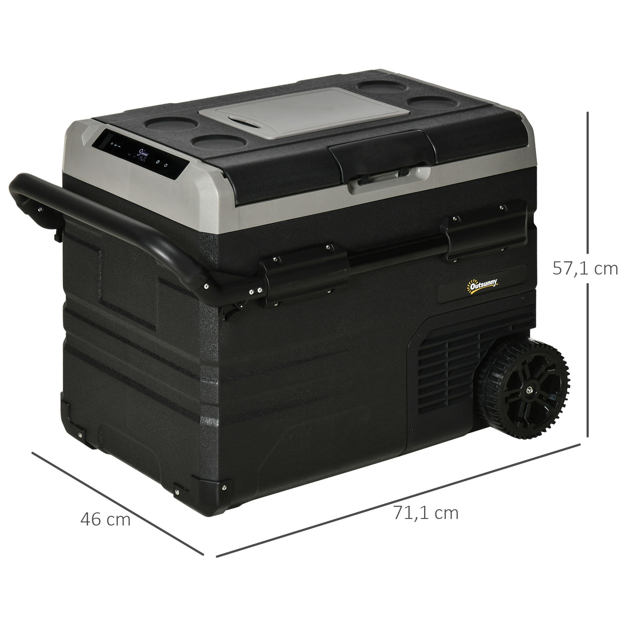 Congelador de Compresor Outsunny 71.1x46x57.1 cm Negro 3/7