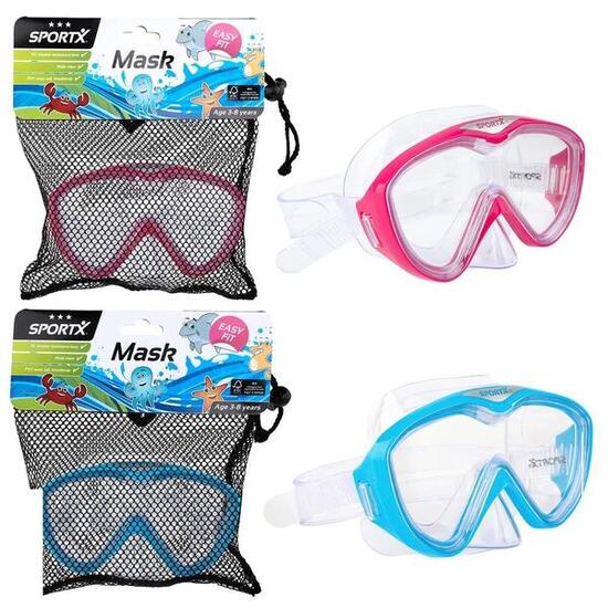 Maschera da nuoto SportX Kids — 3–8 anni vetro temperato.
