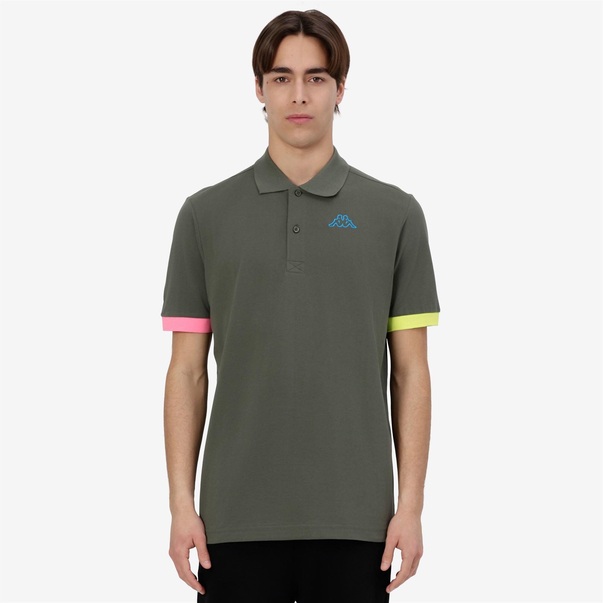 Polo da uomo in cotone verde da sportivo 4/7