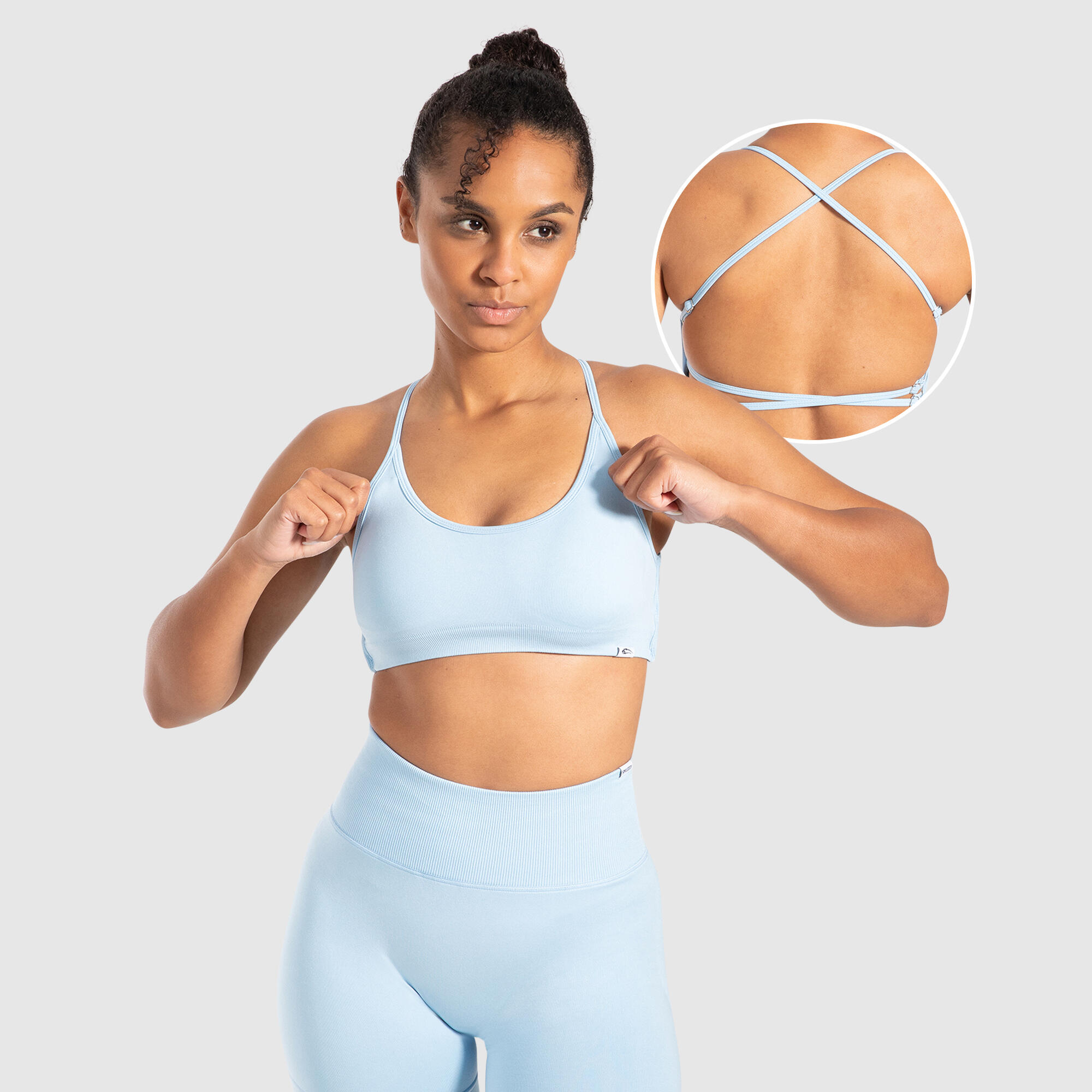 SMILODOX Damen Sport BH Sena Hellblau