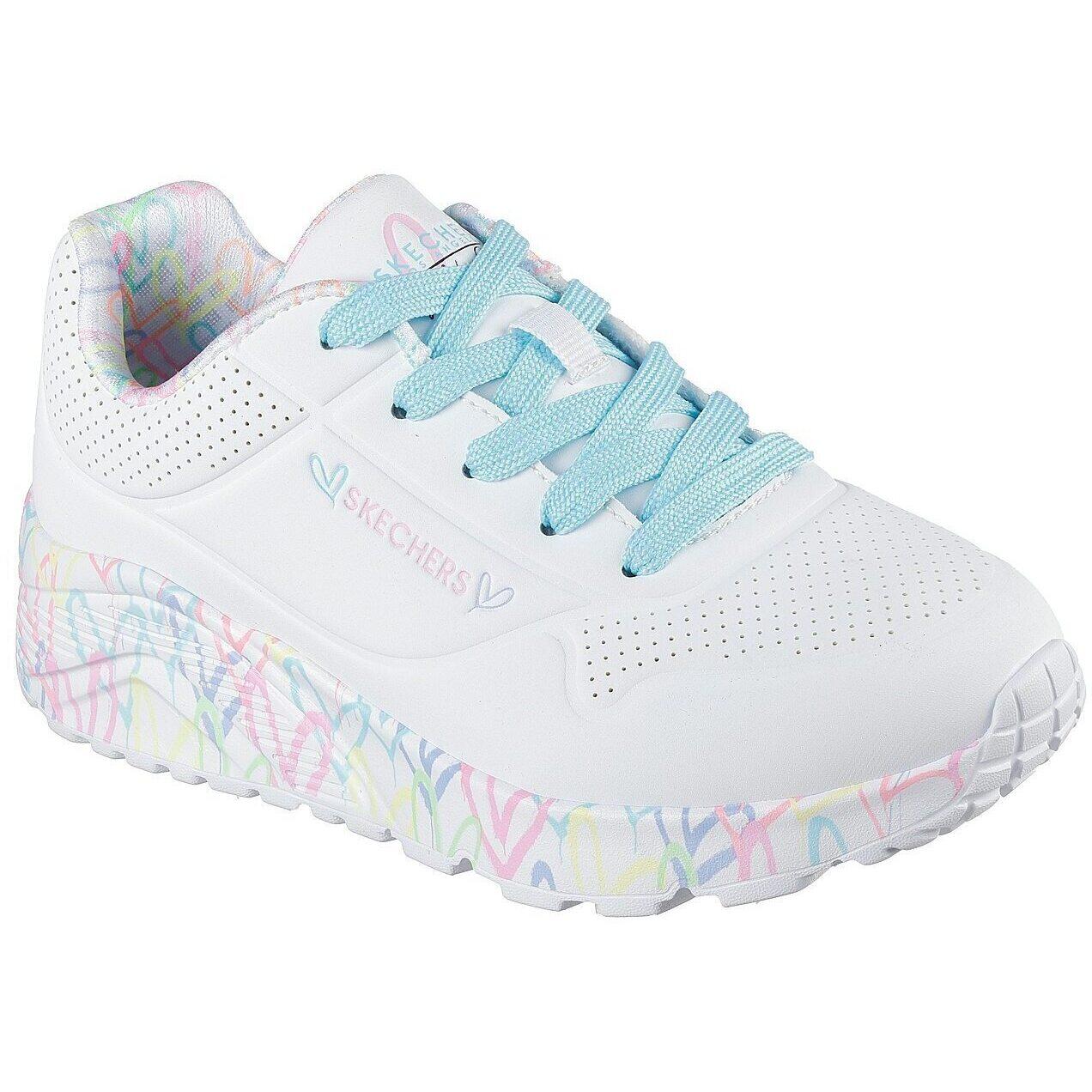 Skechers - Baskets Skechers Uno Lite - Lovely Luv, Blanc, Enfants - Chaussures De Sport - Blanc - 28 - Decathlon