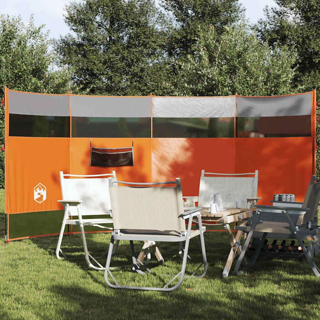 VIDAXL VidaXL Camping Windschutz Wasserdicht Orange 366x152x152 cm