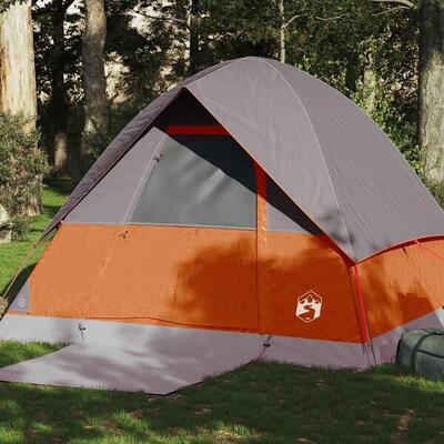 Vidaxl 4-Personen Wasserdichte Kuppelzelt in Grau und Orange