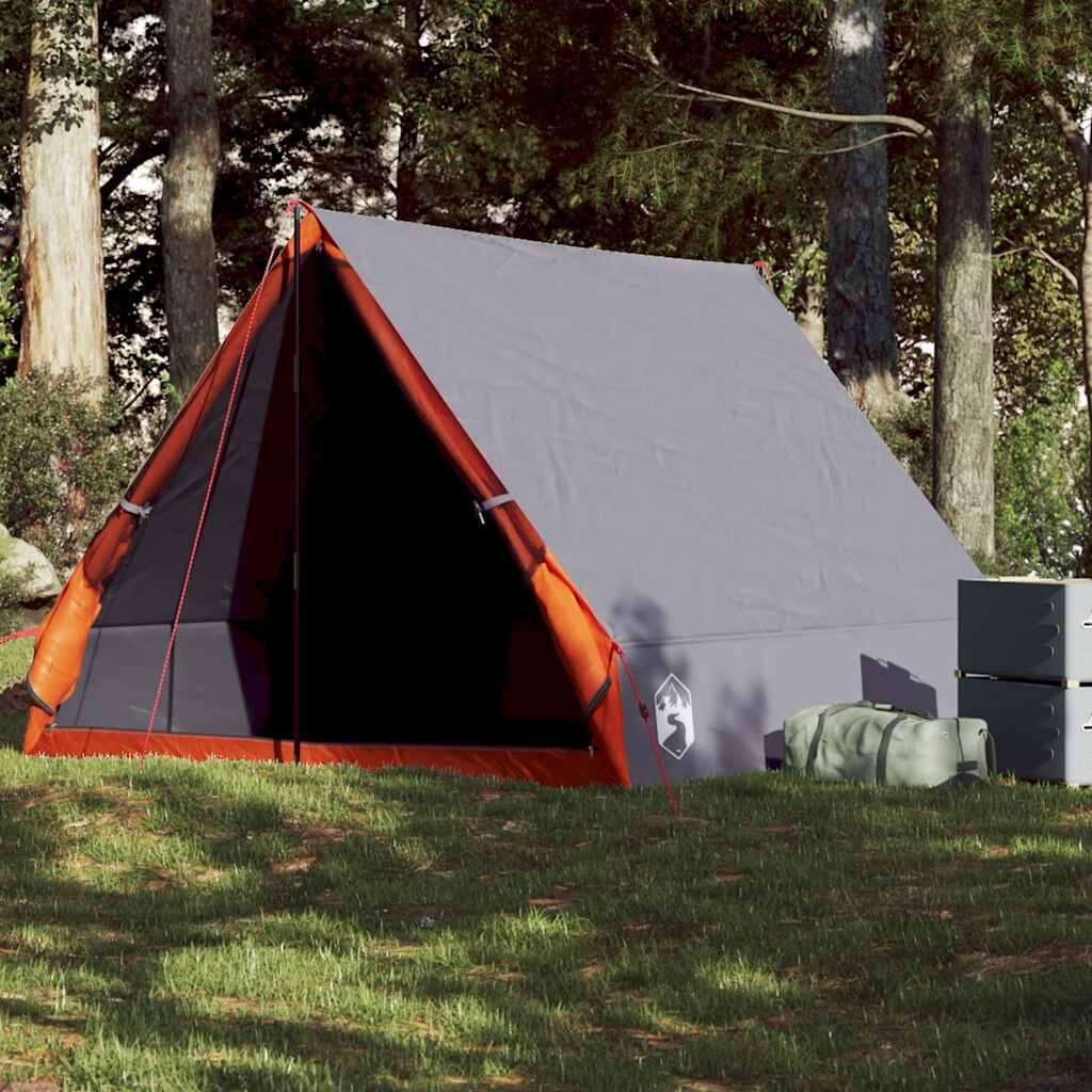 VIDAXL Vidaxl A-Frame Zelt für 2 Personen - Wasserdicht Grau und Orange