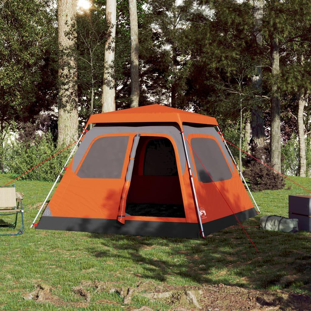 Tienda de campaña dome 4 personas VidaXL en gris y naranja 7/7