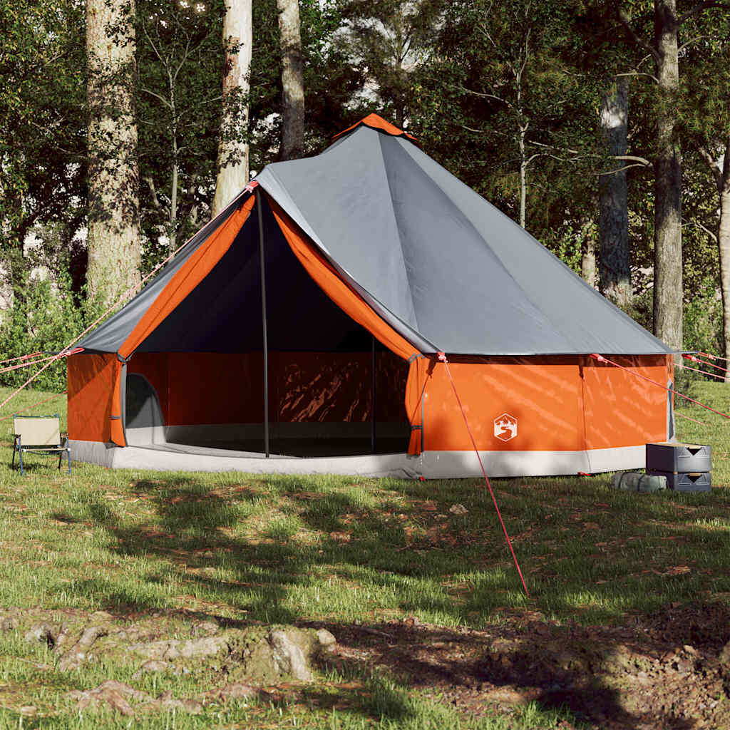 Vidaxl Tente Familiale pour 12 Personnes - Étanche Gris et Orange 7/7
