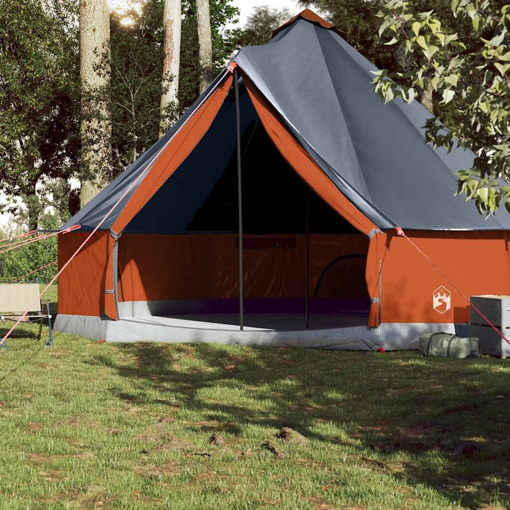 VidaXL tente familiale étanche pour 10 personnes en gris et orange 7/7