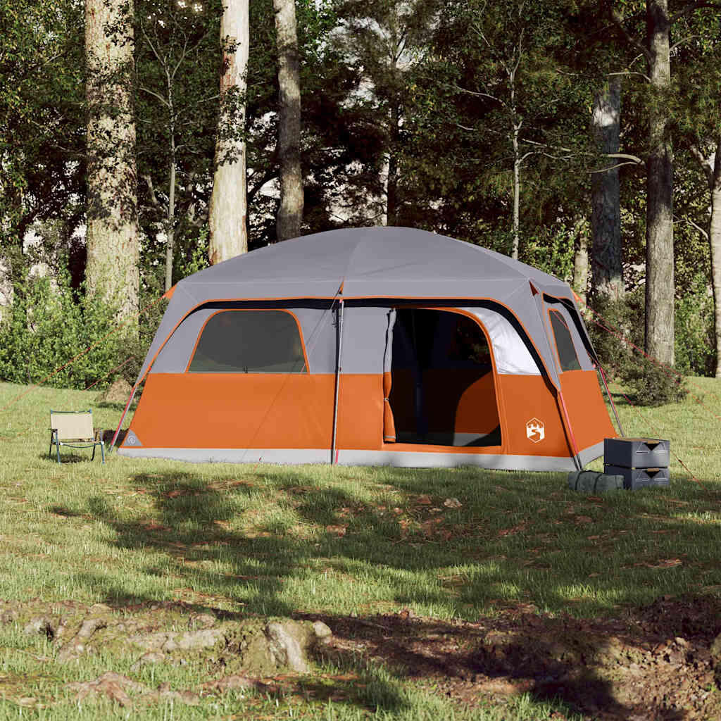 Tienda Familiar VidaXL para 10 Personas - Impermeable Gris y Naranja 7/7