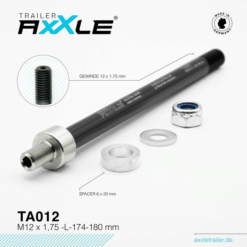 Essieu de la plante Qibbel Radoxx pour remorque M12X1.75 174-180 mm
