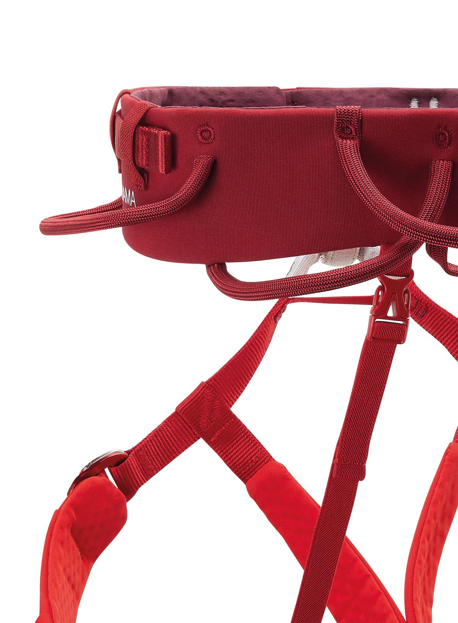 Harnais escalade Petzl ADJAMA L Dark Red réglable 5 portes-matériel recyclé 4/7