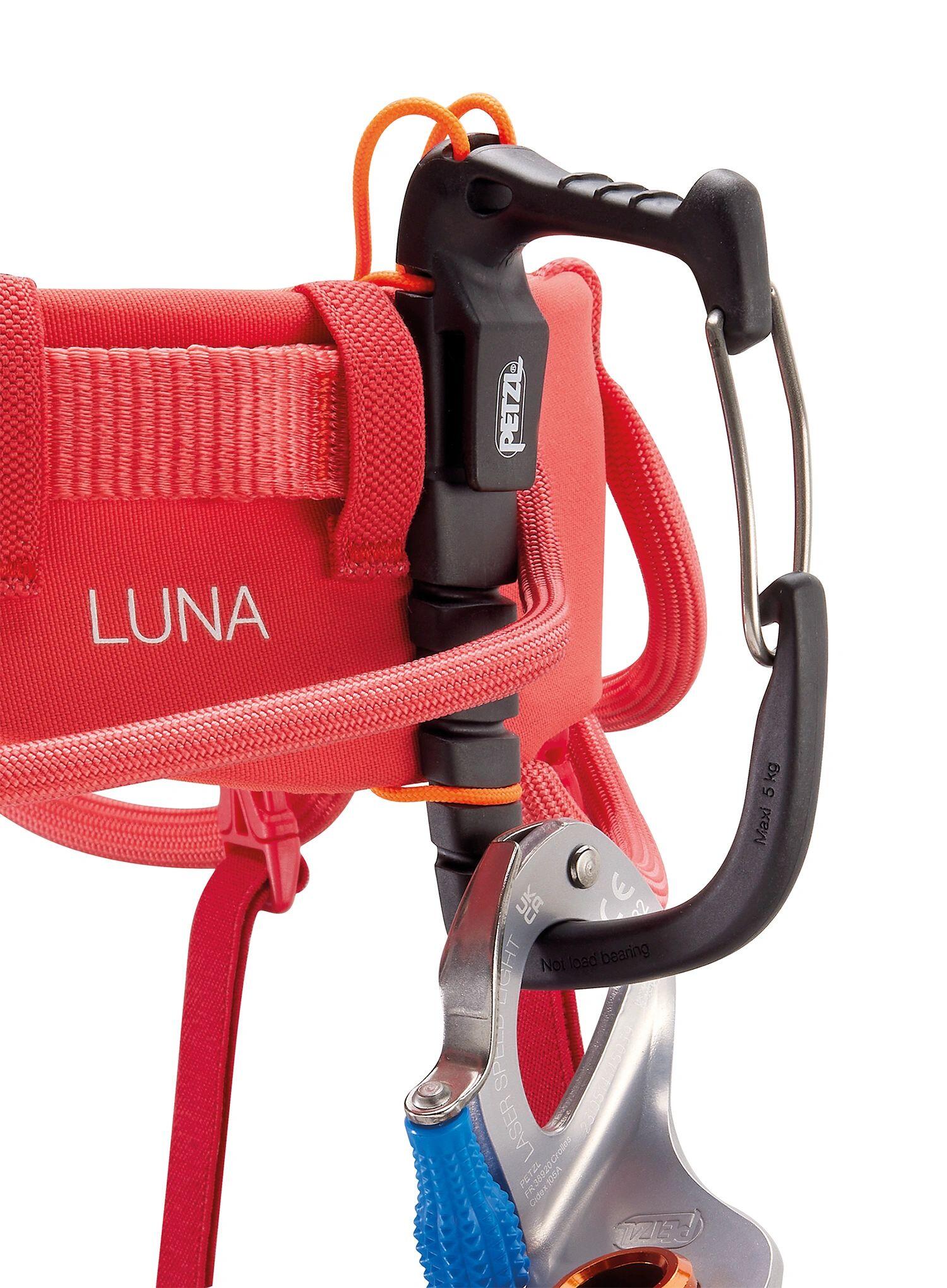 Climbing Harness PETZL LUNA Women Coral Red Adjustable 5 Gear Loops 6/7