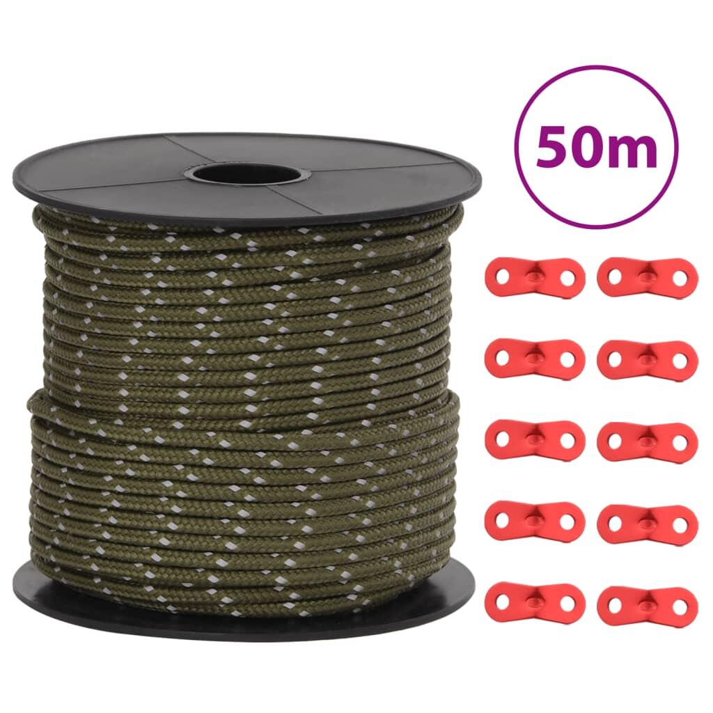 VidaXL 50m polypropylene guy line with reflective strip