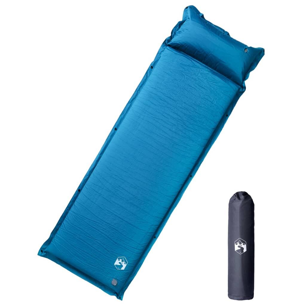 Vidaxl Selbstaufblasbare Campingmatratze mit Kissen - 1 Person - Türkis 1/4