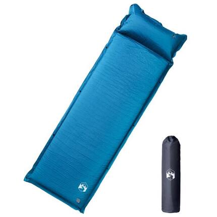 Matelas de Camping Auto-gonflant Vidaxl avec Oreiller - 1 Personne - Turquoise