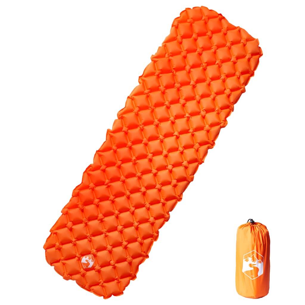 Vidaxl - Matelas De Camping Gonflable Vidaxl 190x58x6 Cm Pour 1 Personne - Orange - Matelas Autogonflant - Incolore|jaune|orange - Decathlon