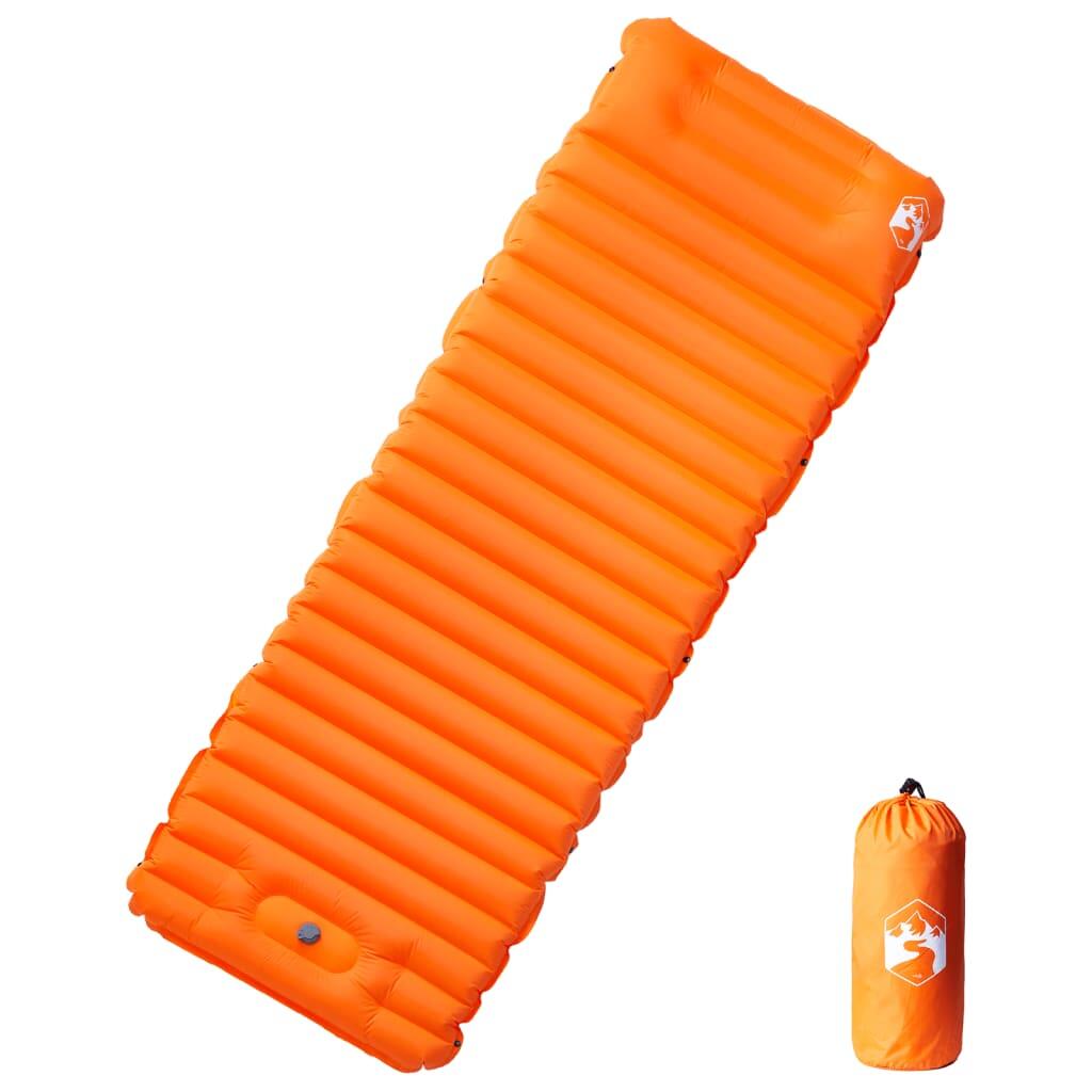 Matelas de Camping Vidaxl Auto-Gonflant avec Oreiller - Orange 1 Place 1/4