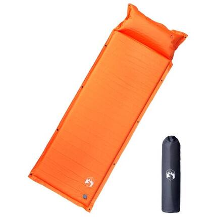 Vidaxl Selbstaufblasbare Campingmatratze mit Kissen - Einzelbett - Orange