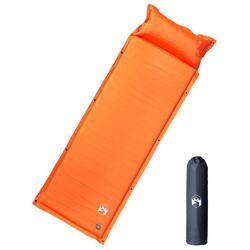 Matelas de Camping Auto-gonflant Vidaxl avec Oreiller - 1 Personne - Orange