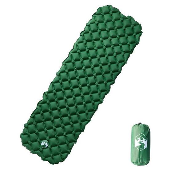 Matelas Gonflable de Camping Vidaxl 190x58x6 cm - Matelas Vert pour 1 Personne
