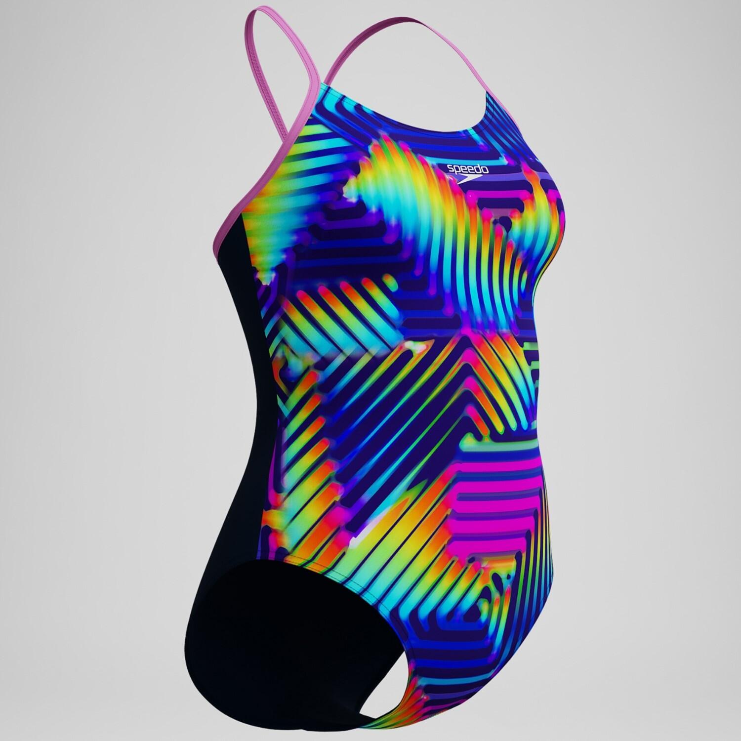 Speedo Club Training Bedruckter Fixed-Crossback-Badeanzug Damen 2/3