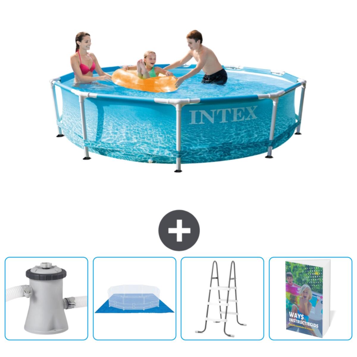Intex - Piscine À Cadre Ronde - 305x76 Cm + Accessoires Cb122 - Piscine - Bleu - No Size - Decathlon