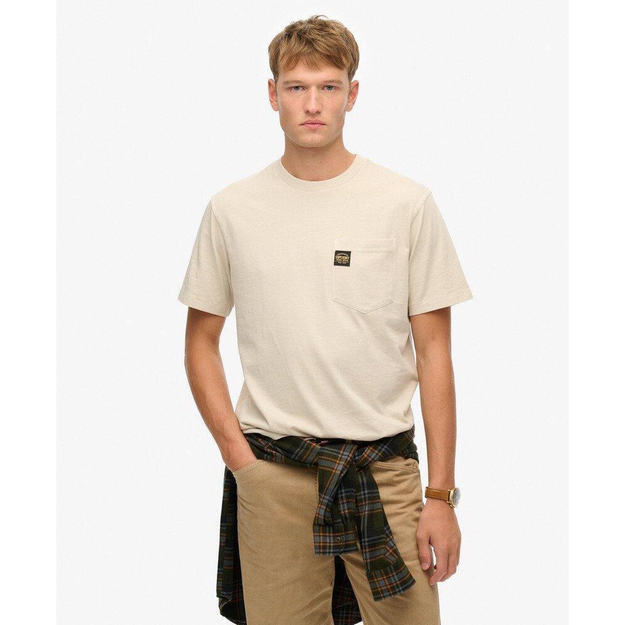 Superdry - T-shirt À Poche Avec Surpiqûres Contrastantes - T-shirt Manches Courtes - Gris - Decathlon