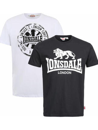 LONSDALE Heren-T-shirt, regular fit dubbelpak DILDAWN